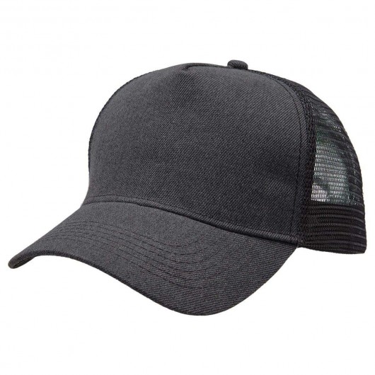 Heathered Mesh Trucker Caps Carbon Heather Black